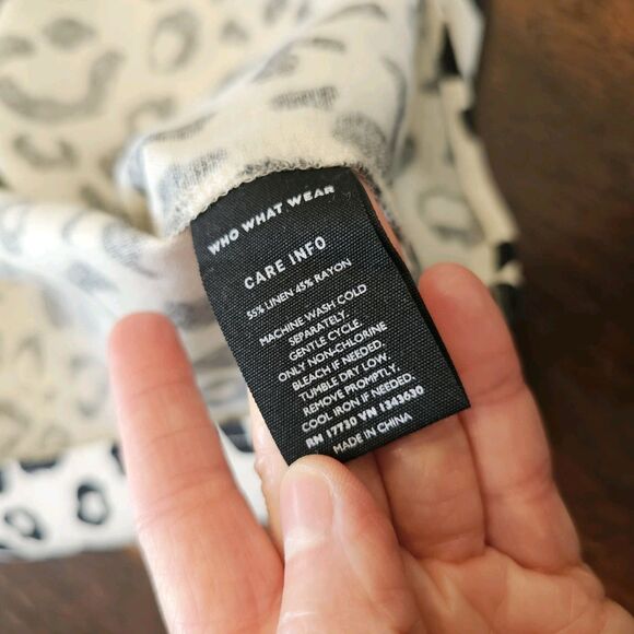 Who What Wear Linen Blend Maxi Dress Size S Flutter Sleeve Cap Sleeve Leopard - Picture 7 of 8